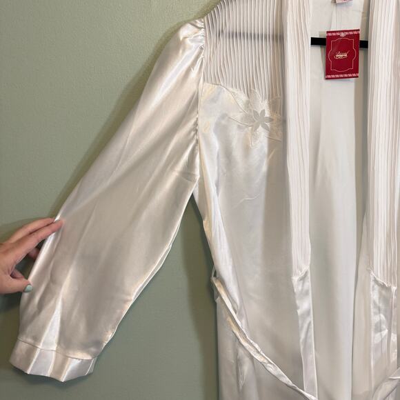 Biconf Satin Nightgown Dress Robe Set Women 52 White Bridal Nightwear ITALY NWT - Picture 13 of 16